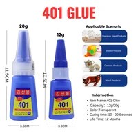 12g / 20g  Strong Transparent 401 Glue Soft Shoes Manicure Repair Metal Plastic Accessories Multi-Functional Adhesive 1