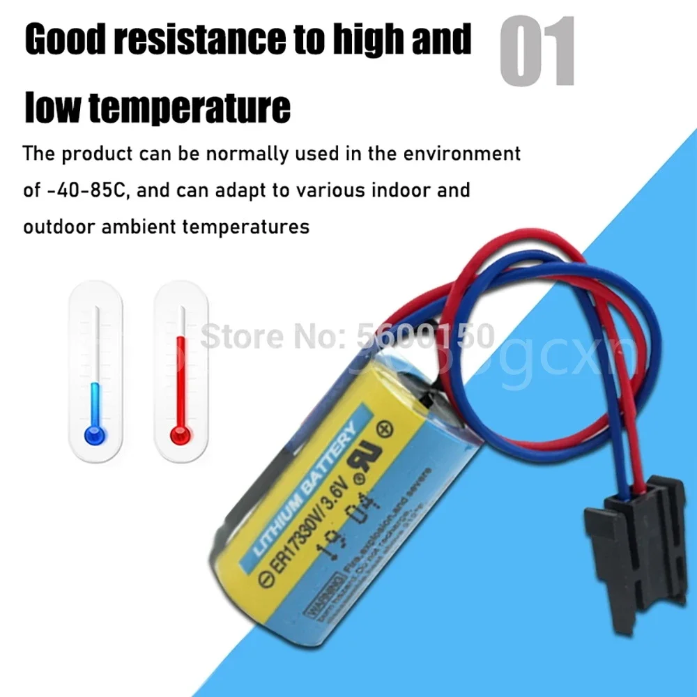 1PCS NEW 1700mAh MR-BAT ER17330V ER2/3A 17330 3.6V PLC Battery Lithium Batteries Servo PLC Battery for CNC Machine Tools 3