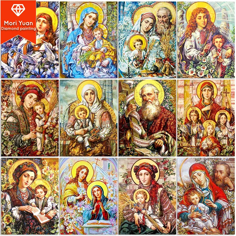 

Набор для вышивки крестиком MoriYuan, алмазная живопись с изображением Иисуса, квадратная/Круглая Мозаика 5D «сделай сам», Декор
