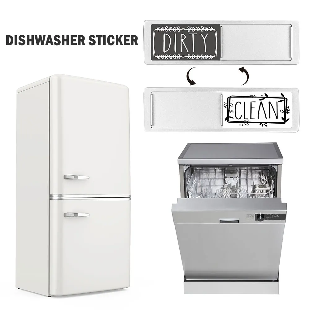 Clean/Dirty Magnet Für Geschirrspüler – Doppelseitiges Schild Mit Blumendesign 8,9 X 5,7 Cm