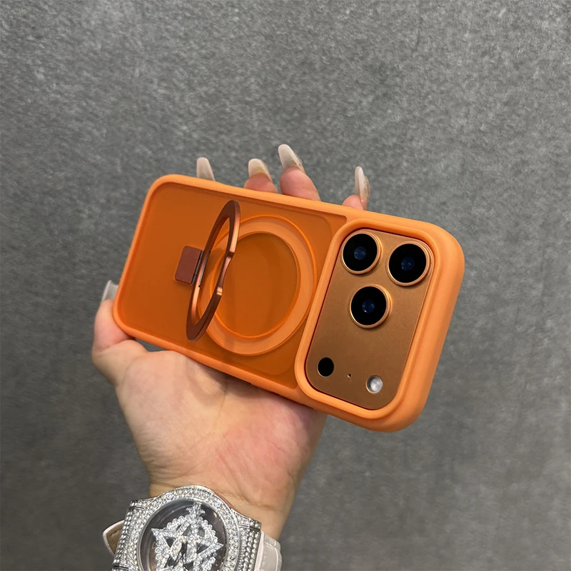 Magnetic Metal Car Mount Ring Phone Case with Bumper Protection