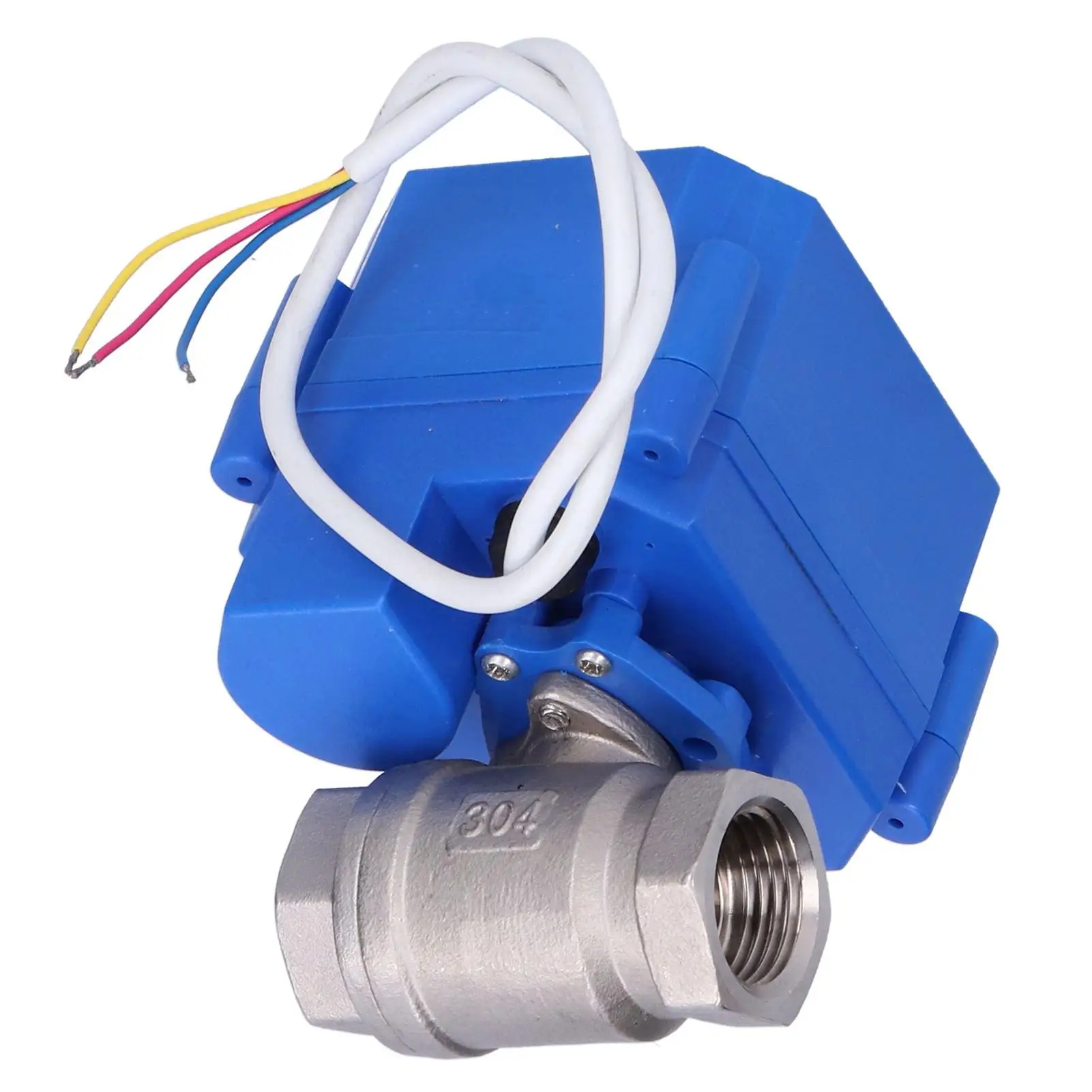 DC12V Mini Stainless Steel Motorized Ball Valve DN15 Straight Through Hydraulic Fitting