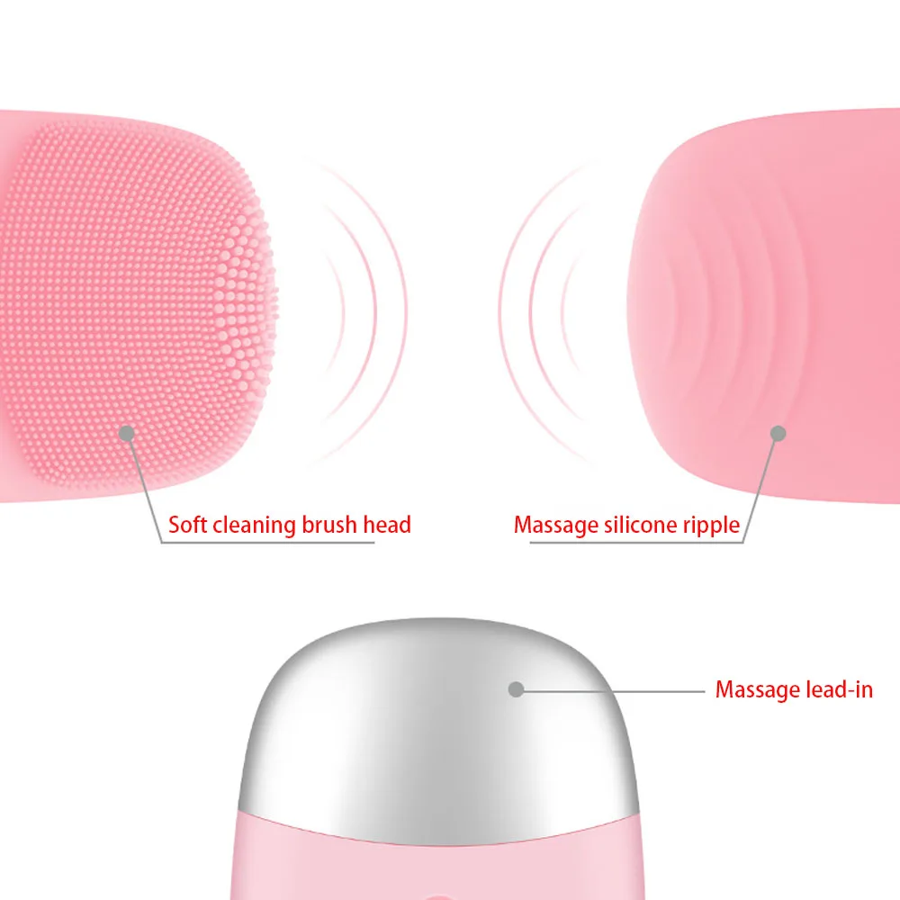 Perie electrică de curățare facială sonică din silicon, curățare profundă a feței, versiunea 6Lv, curățarea pielii pentru masaj_voghion.com