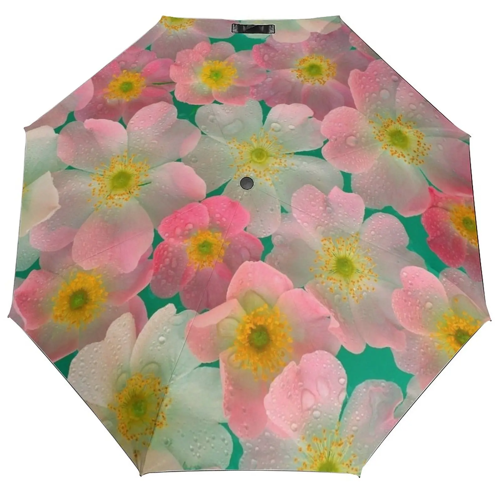 Artistic Nature Printed Umbrella Rain Women Automatic Umbrella Three Folding Sun Protection Umbrella Male Portable Parasol