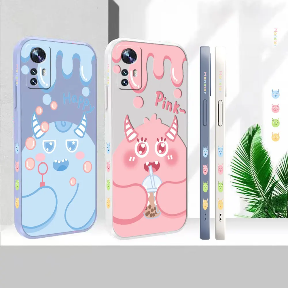 

Liquid Silicone For Xiaomi 13 12 12S 12X 11 11T 10 10S 10I 9 9SE 8 8SE Pro Ultra Lite Cover Cartoon Cute Monsters Case Funda