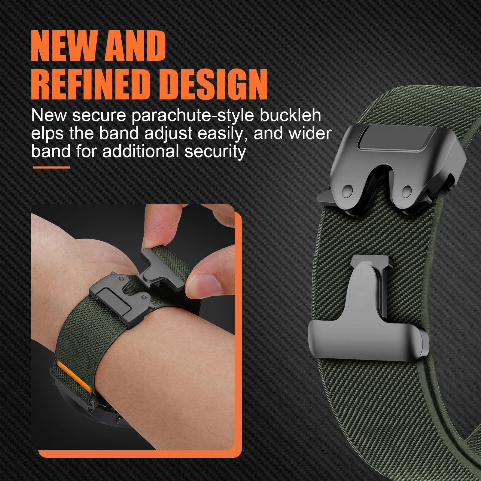 Premium Quick Fit 22mm Parachute Nylon Watch Strap - Durable and Stylish Bracelet Band