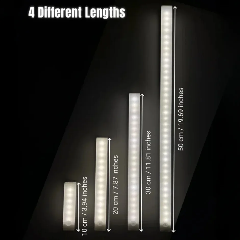 AITHEA LED Motion Sensor Light Wireless Night Light Type C Rechargeable Cabinet Wardrobe Lamp Staircase Backlight For Kitchen