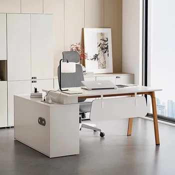 Scrivanie da Ufficio Moderne Economiche con Organizer e Spazio di Archiviazione, Scrivanie Angolari Portatili, Scrivanie da Gaming Regolabili in Altezza, Mesa Para Computador, Arredamento per Ufficio