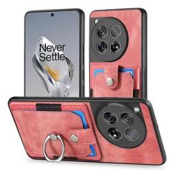 Luxury Magnetic Back Cover with Leather Card Holder for Oneplus ACE 6T (Pink)