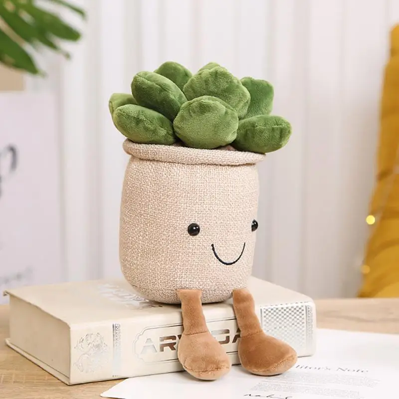 사랑스러운 창의적인 다육 식물 봉제 인형, 시뮬레이션 녹색 식물 장식, 다육 봉제 장난감, 헝겊 인형