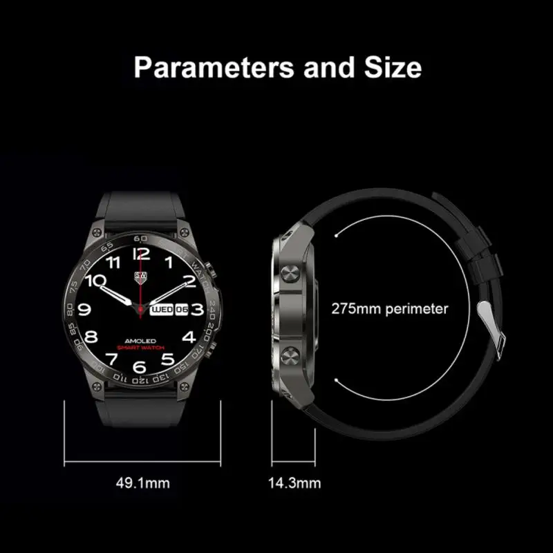 DM50 NFC Ʈ ġ  AMOLED  ȭ ɹڼ Smartwatch IP68  400Mah ͸ 1.43 ġ 2023 ο
