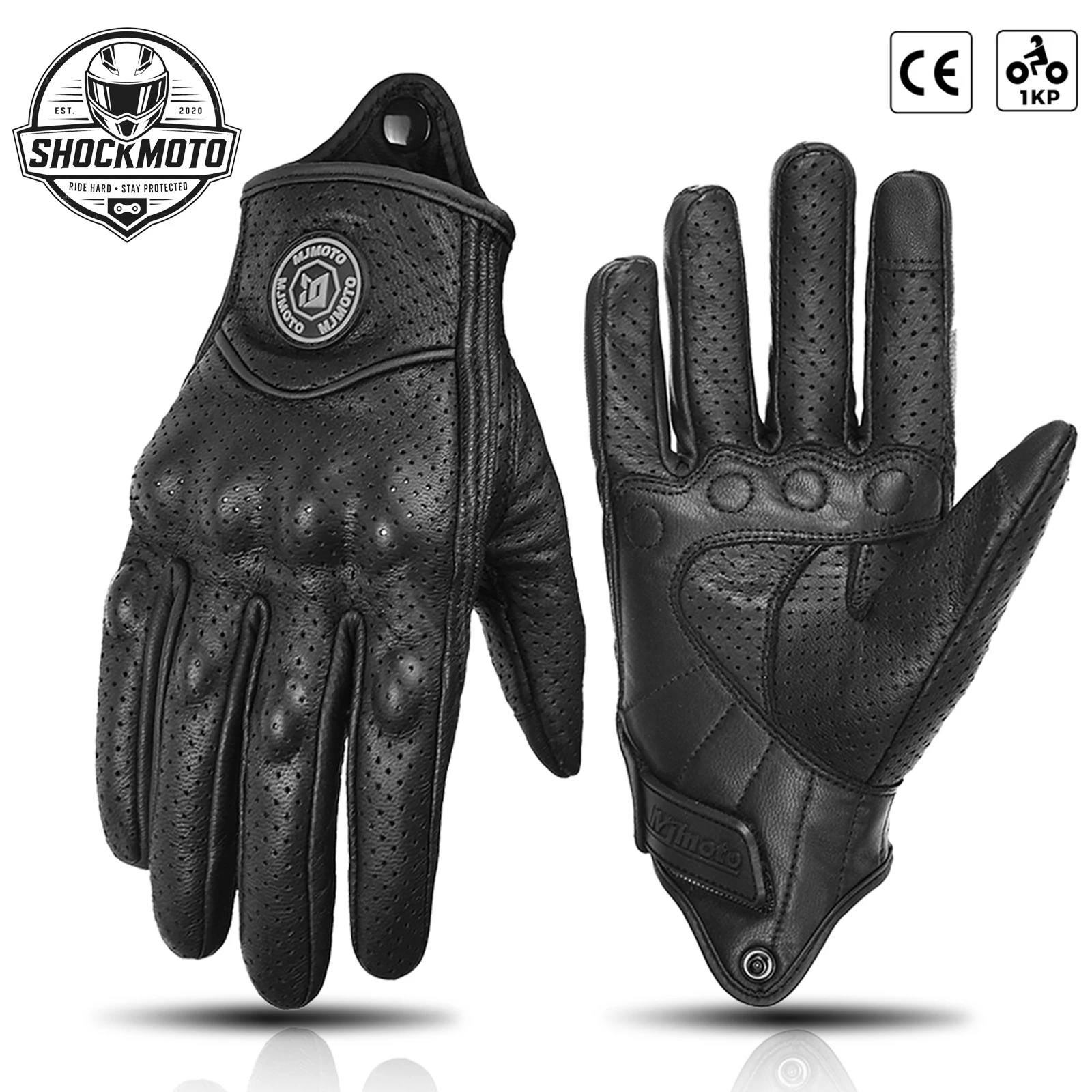 Vintage Leather Motorcycle Gloves - Durable, Anti-Slip, Unisex Summer Riding Accessory
