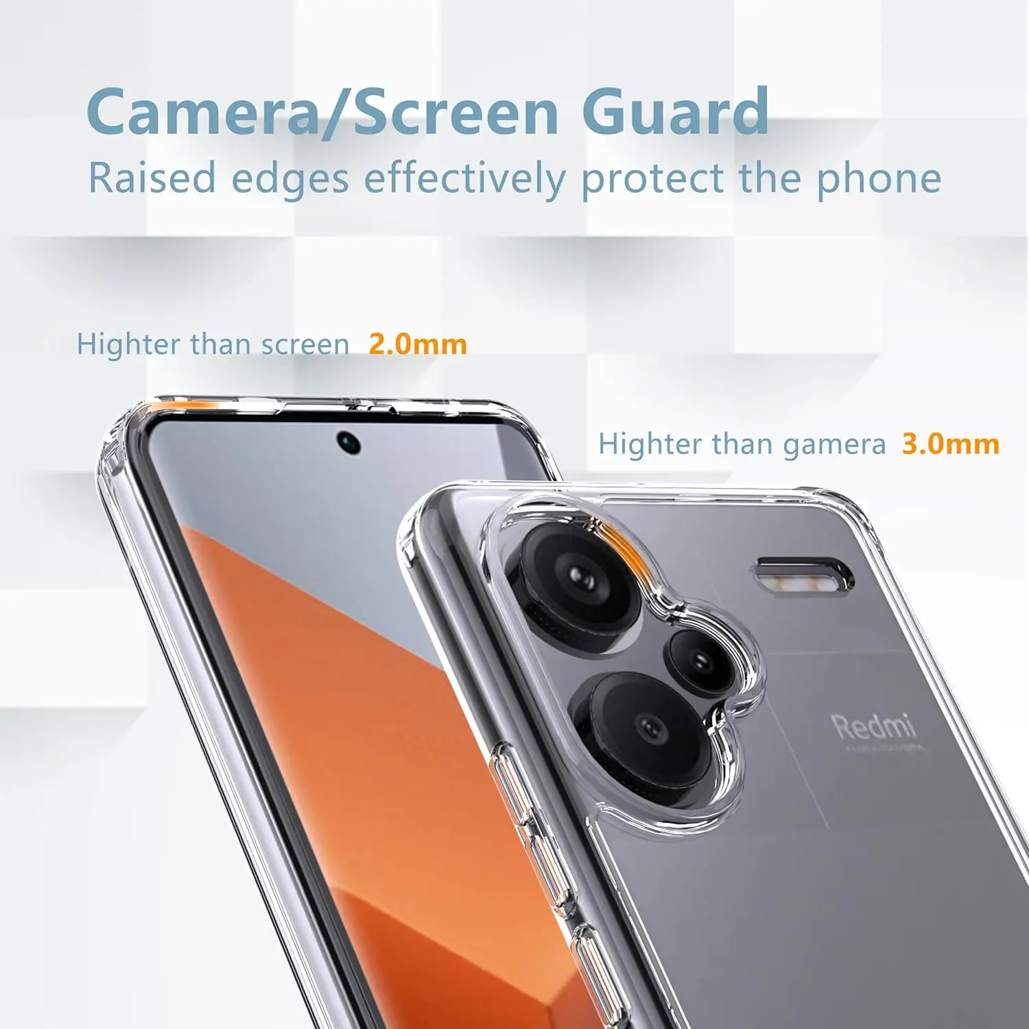 Coque souple transparente pour Xiaomi Redmi Note 13/12 4G et Redmi Note 13 Pro Plus 5G : protection arrière antichoc en silicone transparent_voghion.com