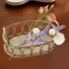 Rattan Woven Basket Oval Fruit Serving Tray with Handle Desktop Storage Box for Fruits Sundries Snacks Kitchen Counter Organizer 2