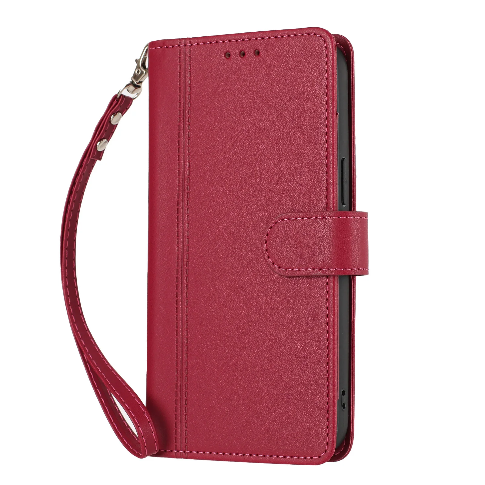 Luxury Leather Flip Phone Case with 9 Card Slots and Strap Book Wallet Design