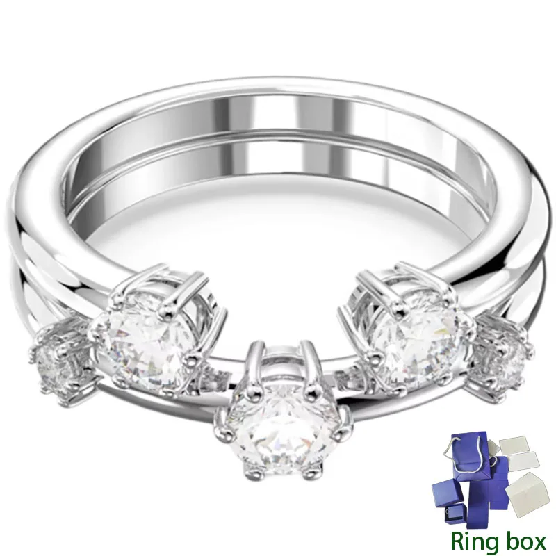 

Оригинальное элегантное блестящее Двухслойное кольцо, новинка 2023, модные аксессуары, рождественский подарок, бесплатная доставка