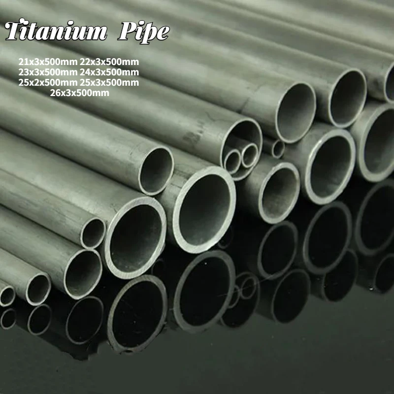 

1PCS Titanium Pipe Tubular TA2 Titanium Alloy Ti Round Seamless Tube Tubing Piping DIY Material Anti-corrosion Length 500mm