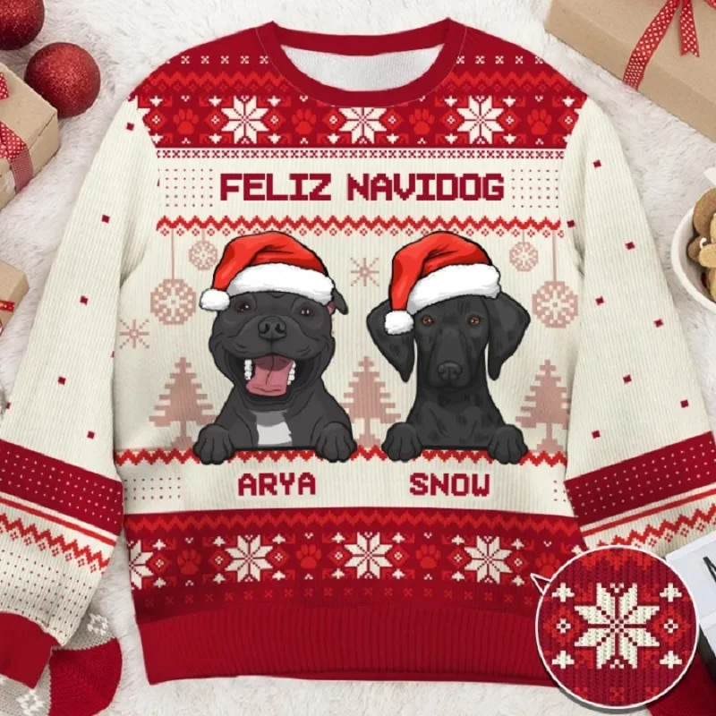 thumbnail image 1 of Suéter navideño feo con dibujo de gato, suéter navideño con impresión 3D, regalo de Papá Noel, sudadera 3D para hombre, otoño e invierno, 1 of 5