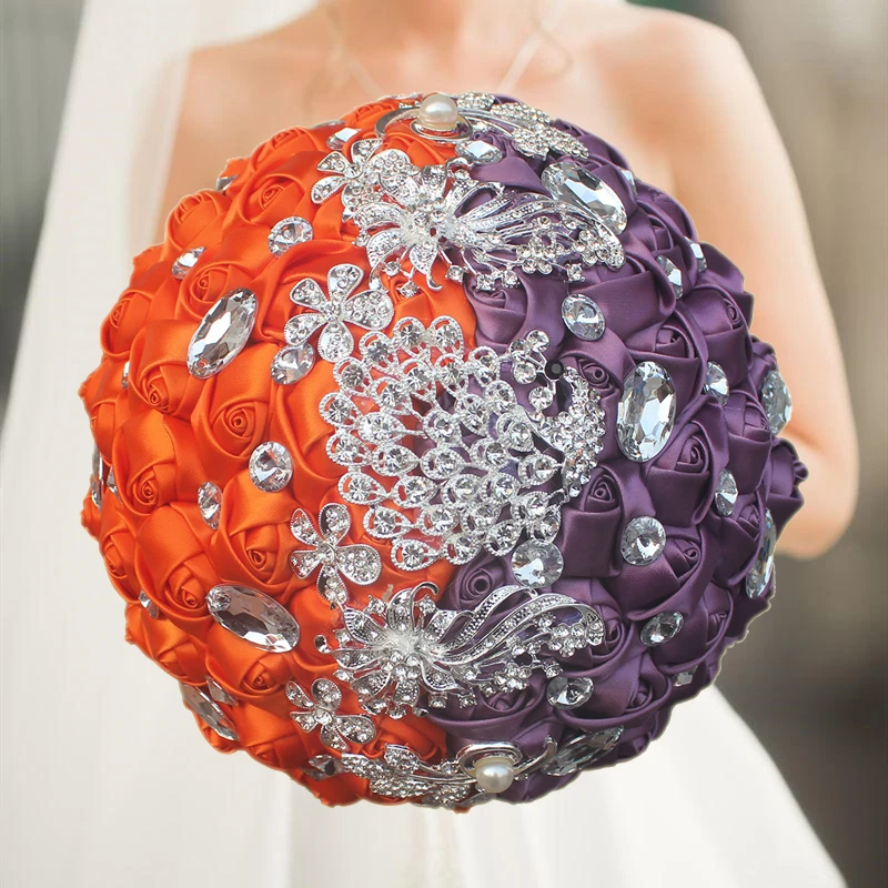 

Wedding Bouquet Rhinestone Bride and Bridesmaid Hand Flowers Handmade Bridal Bouquet Wedding Party Decoration