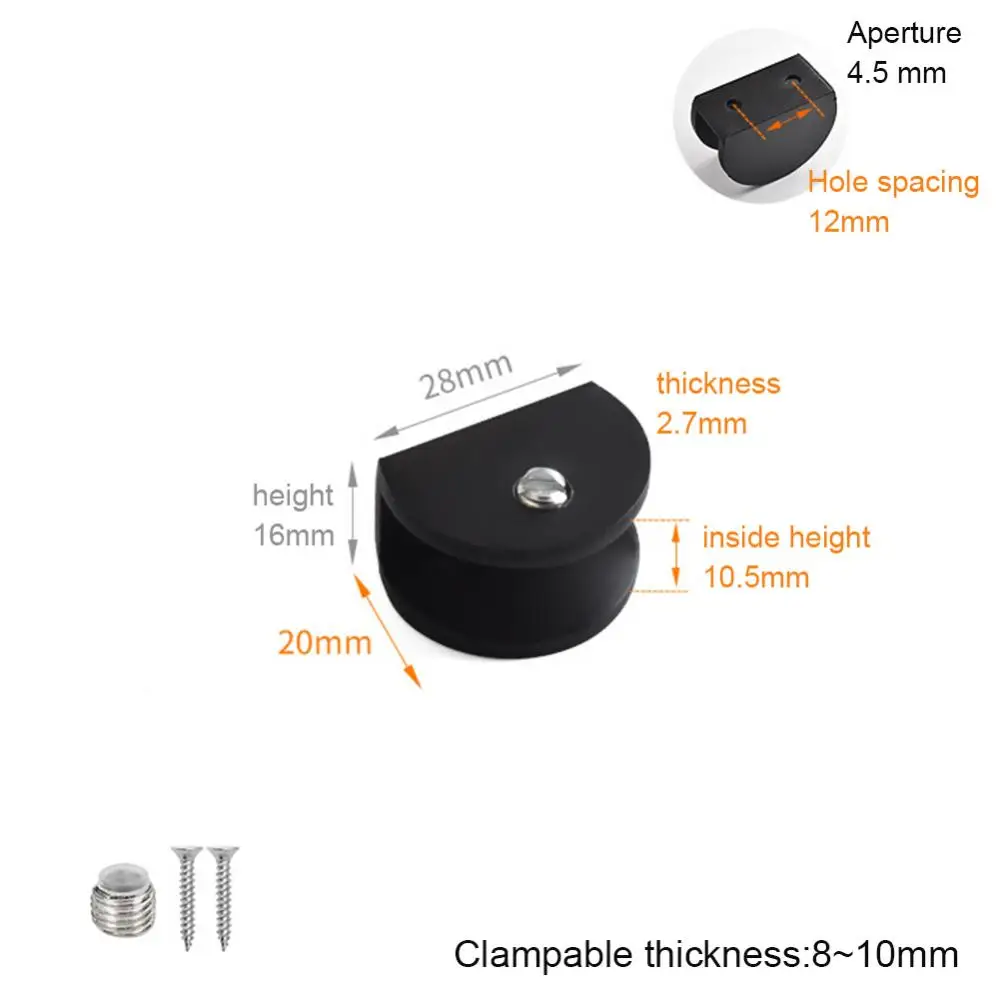 1 Piece Aluminum Alloy Semi-circular Glass Heated Bed Clip Clamp Glass Clip Fixed Support Bracket for Thick