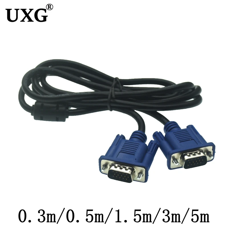 VGA HD 15Pin D-Sub Short Video Cable VGA Male to Male & Female extended line 0.3m 3m 1.5m 5m Computer TV projector monitor
