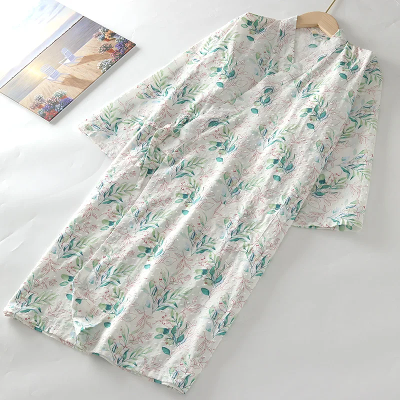 

Summer women's Pajamas Hanfu Pajamas Home Clothes Cotton Gauze Loose and Comfortable Long Section 2022 Summer New