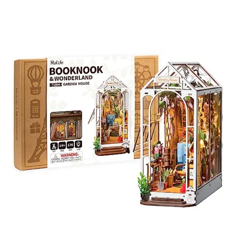 ROBOTIME Puzzle 3D In Legno – Tram Dei Ciliegi In Fiore Con Luci LED, Modellino Da Costruire Per Adulti - 2