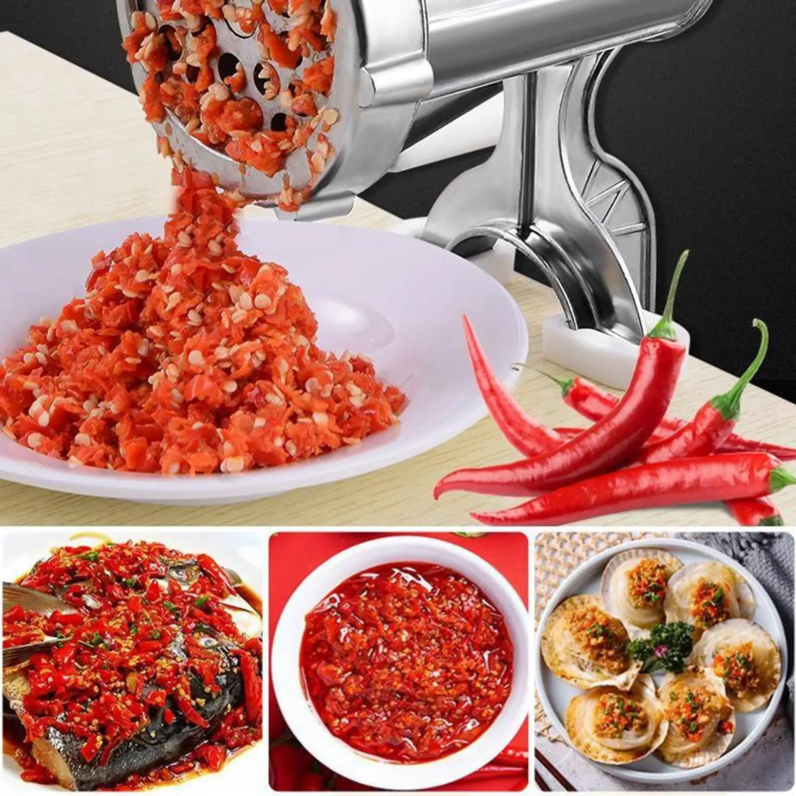 Hand crank Manual ground meat Stainless steel blade, meat vegetable fruit, pork