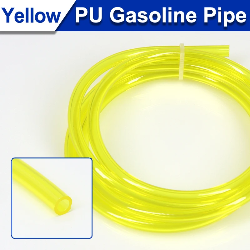 Polyurethane Fuel Line Hose ID 2-7mm For Mowers, Trimmers & Chainsaws - Yellow/Black/Transparent