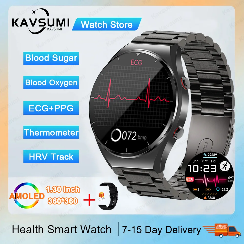 

Heart Rate ECG+PPG Smart Watch Sangao Laser Therapy Health Blood Sugar Blood Pressure Fitness Watches IP67 Waterproof Smartwatch