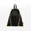 Outdoor Waterproof Nylon Sports Bag Drawstring Bag Travel Sport Drawstring Two Pocket Lightweight Backpack 4