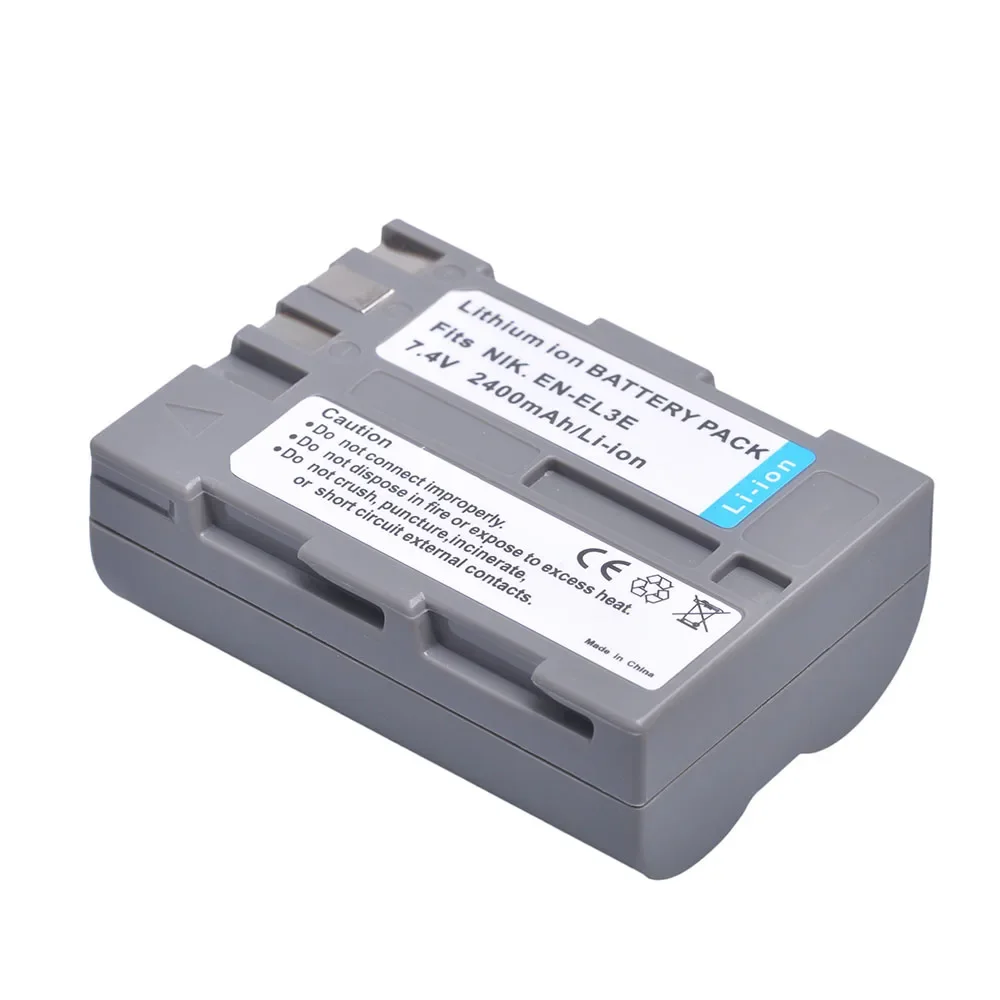 Rechargeable Battery 2400mAh EN-EL3E Battery + Charger for Nikon D50 D70 D70s D80 D90 D100 D200 D300 D300S D700 Camera