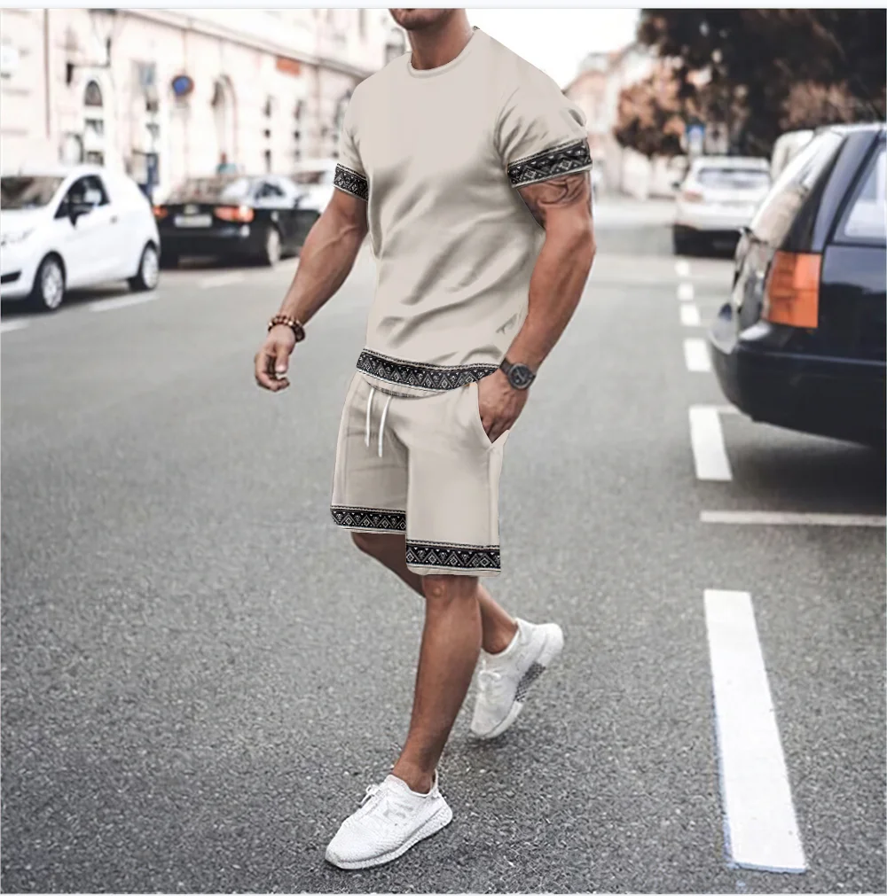 Sets Streetswear Male Tshirt Set Summer Beach Luxury 3D Printing Men Tracksuit Men's Oversized Clothing T-shirt Shorts Outfits