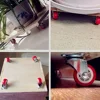 4-Pack PVC 1.97 "Heavy duty universal and directional casters, quiet red rotating wheels, trolley furniture items trolley 5