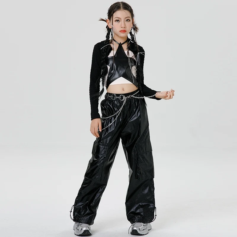 New Year's Day Jazz Dance Costumes For Girls Group Cheerleaders Costumes Children Modern Hip Hop Dance Stage Clothes DQS18268