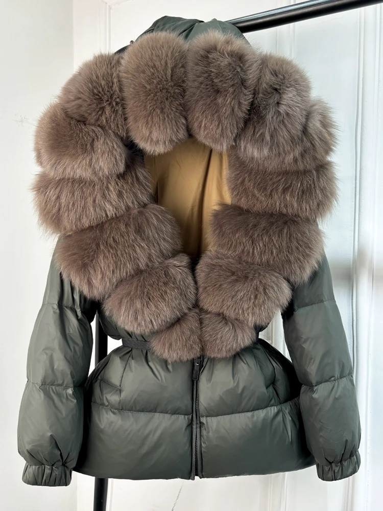 2024 New Fashion Winter Puffer Down Jacket Women Real Fox Fur Hooded Thick Warm 90% White Duck Down Coat Female Waterproof Parka 6