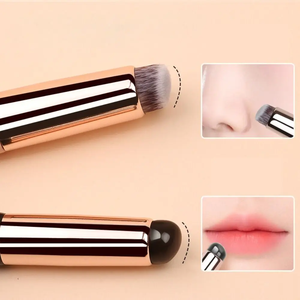 Description Picture 4 of itemBeauty Tool Soft Silicone Lip Brush Portable Professional Concealer Brush Double-ended Design Round 2-in-1 Lipstick Brush Girl