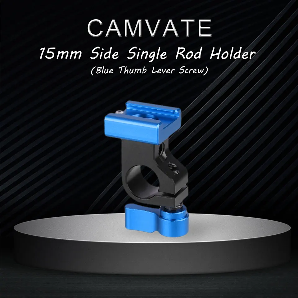 Standard 15mm Side Single Rod Holder With Cold Shoe Mount Adapter For Monior/Cam