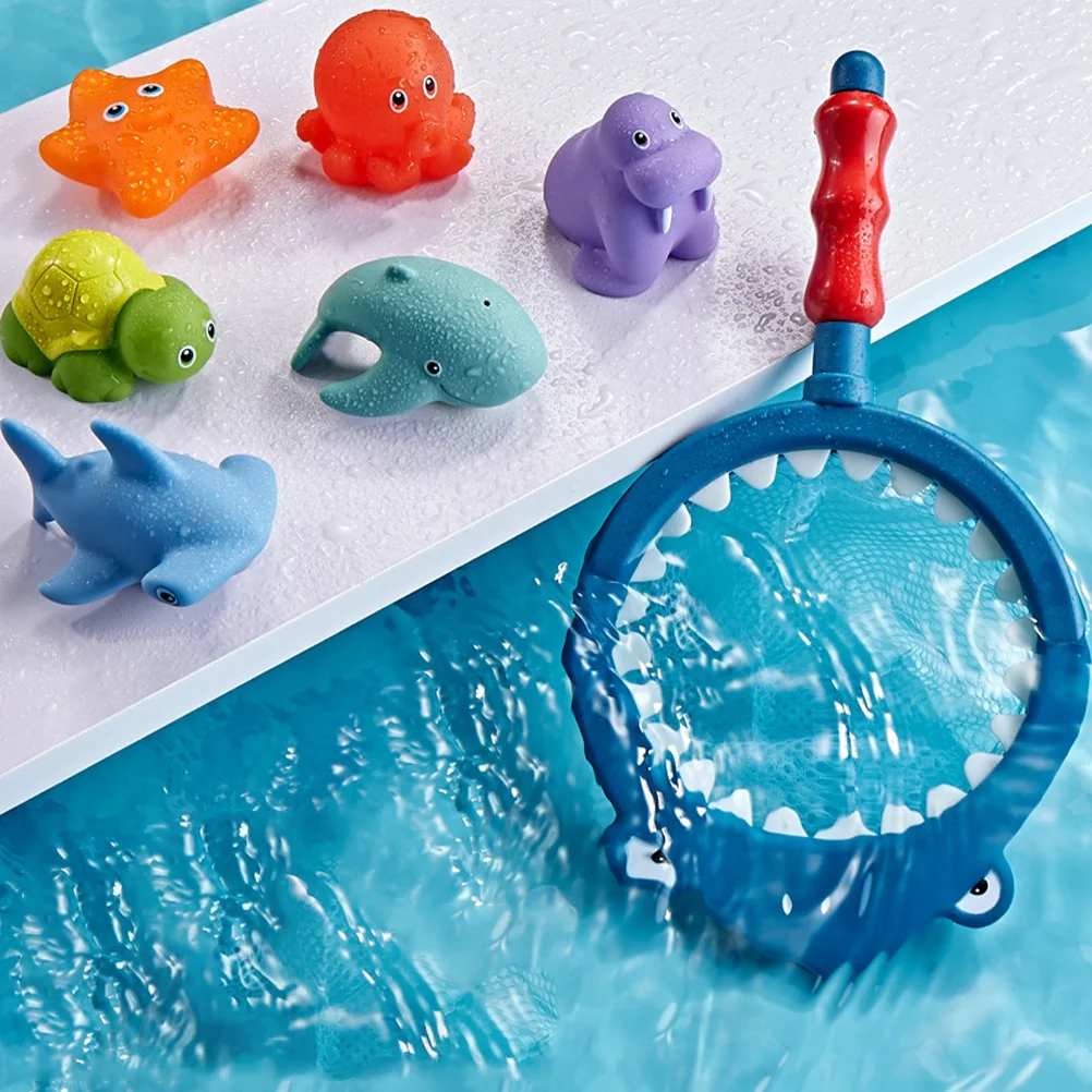 

Children's Bath Toys Toddler Tub Fishing Net Water Plaything Bathtub Shower Vinyl Time for Toddlers