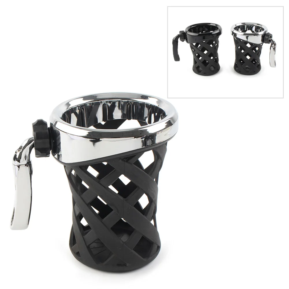 

Motorcycle Handlebar Cup Holder Drink W/ Mesh Basket Mount Universal Longer For Harley Dyna Softail Street Glide Road King