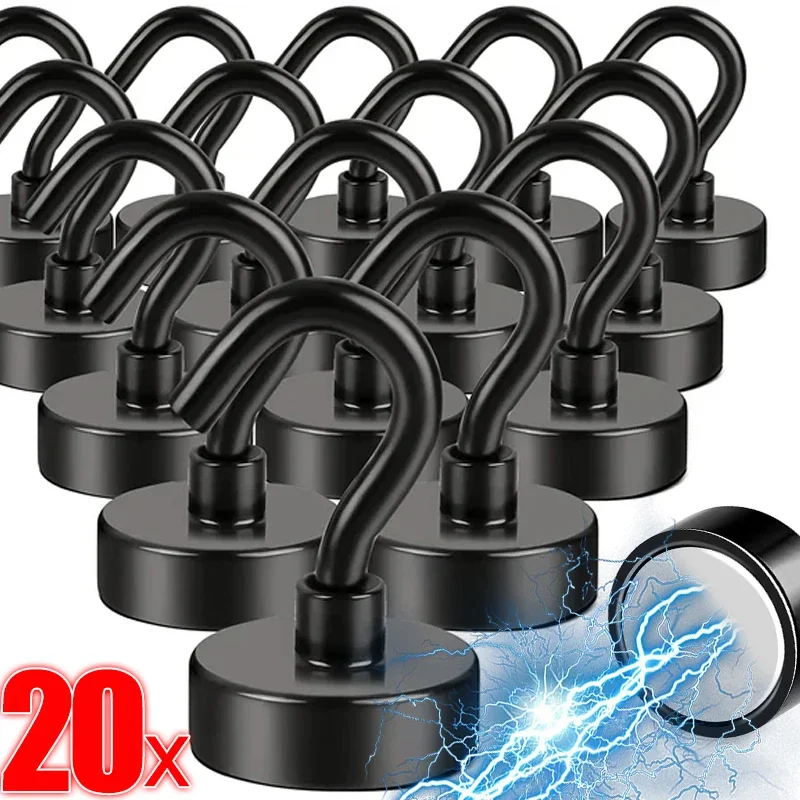 Super Strong Powerful Neodymium Magnet Hook Salvage Magnet Sea Fishing Equipments Holder Pulling Mounting Pot with Ring Hooks