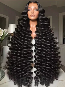 Loose Deep 13x6 Lace Front Human Hair Wig 30 40 Inches Brazilian Water Deep Wave 13x4 HD Lace Frontal Wig Curly Wigs For Women 1