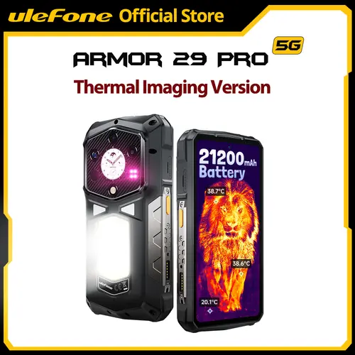World Premiere Ulefone Armor 29 Pro Thermal Version 5G AI Rugged Phone 21200mAh 120W 64MP Night Vision 6.67" 120Hz 512GB ROM - Image 7