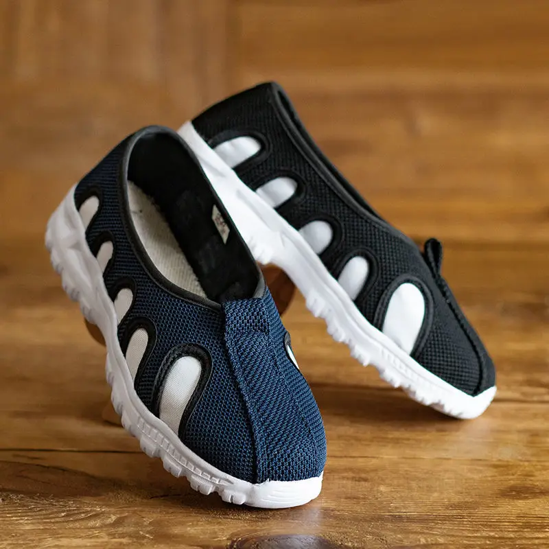 summer new casual comfortable hemp shoes men taoist priest martial art sneaker adult team performance match antiskid flat shoes