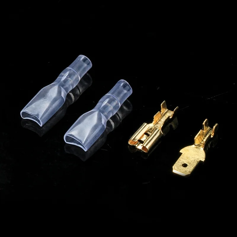 wire connectors 200PCS 2.8/4.8/6.3mm Female/Male Spade Terminals Crimp With Transparent Insulating Sleeves