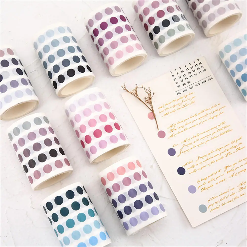 Watercolor Polka Dot Sticker Journaling Accessories Scrapbooking DIY Color Label Washi Sticker Stationery Supplies Gifts 60mmx3m