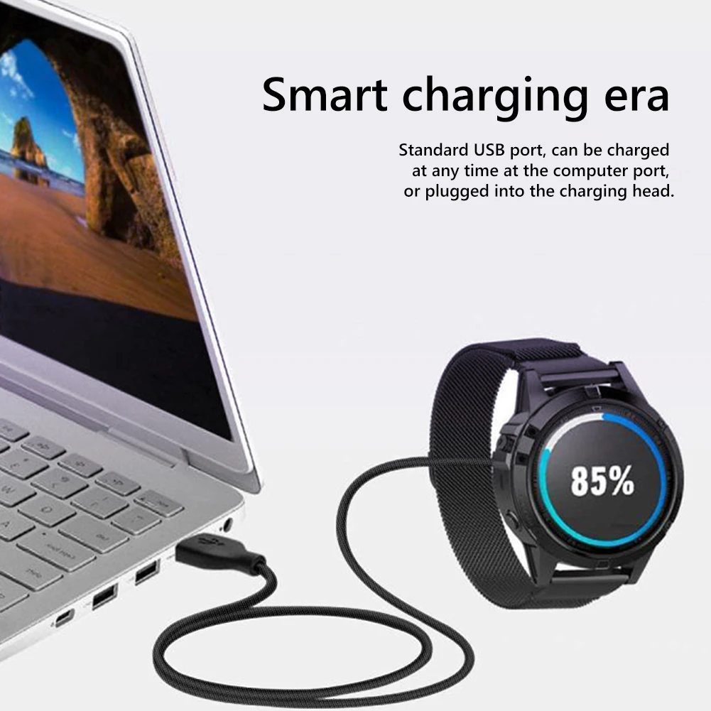 USB 남성용 충전기 라인 스마트 시계 액세서리 Garmin Fenix ??7/7S/7X/6/6S용 1m 충전 케이블 데이터 전송 충전기 어댑터