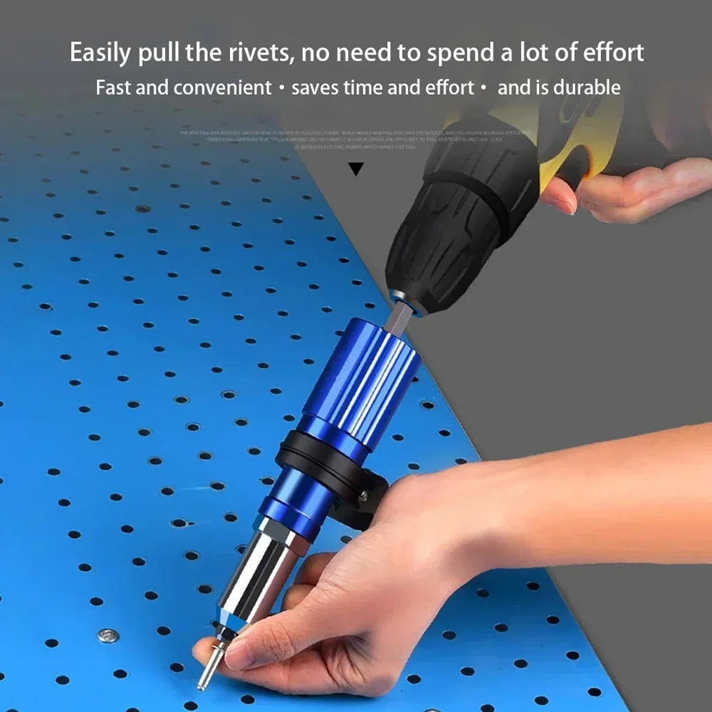 2.4mm-4.8mm Electric Quickly Pull Rivet Gun Rivet Nut Gun Drill Adapter Cordless Riveting Tool Insert Nut Pull Tool