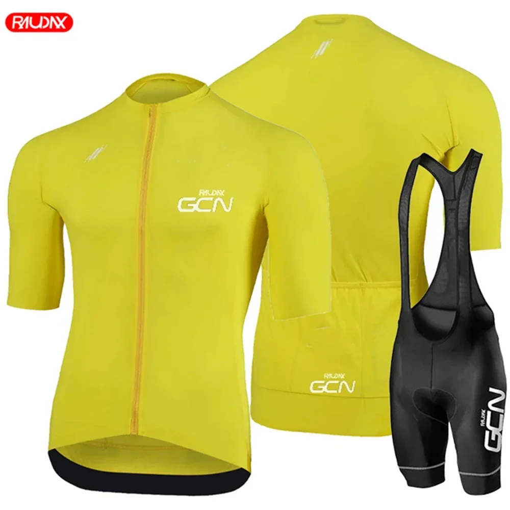 Raudax GCN Youth Cycling Jersey Set Breathable Cycling Shirt Team Summer Clothing Mountain Bike Riding Clothes Triathlon
