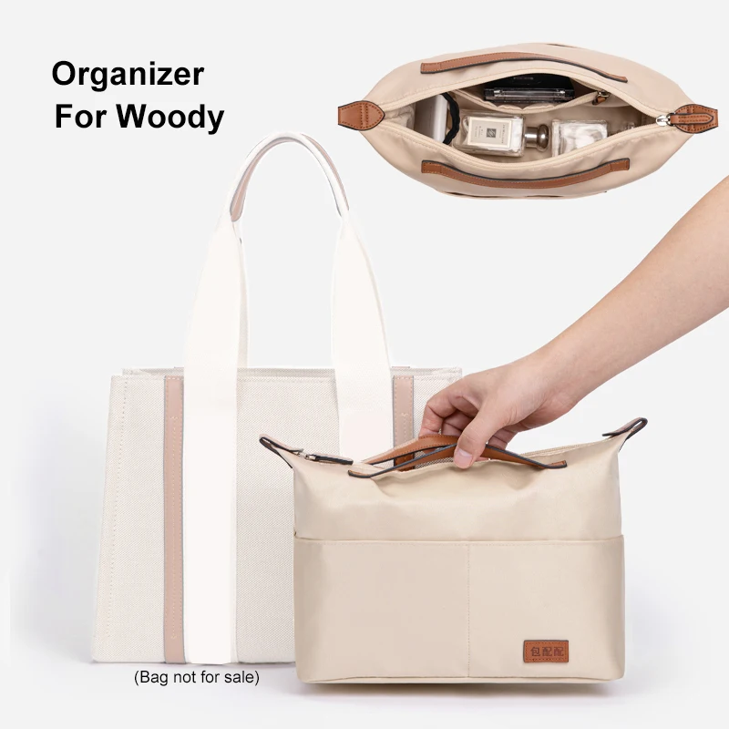 

Makeup Organizer Fit For Woody Handbag Travel Inner Purse Portable Cosmetic Bags Shopper Bag Storage With Top Handle